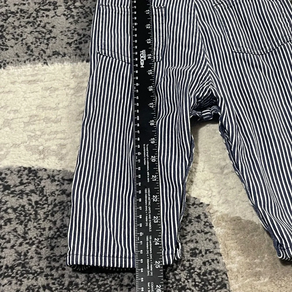 Vintage OshKosh B'gosh Vesbak Overalls Kids 24M Blue Hickory Stripe USA Made